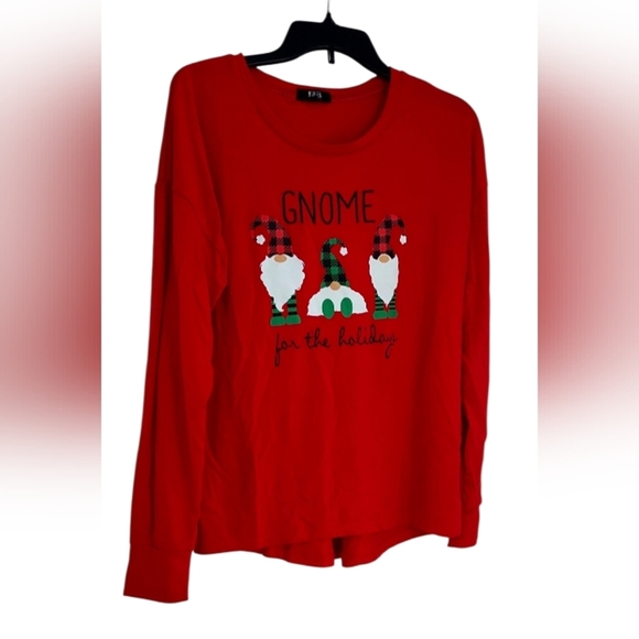 Modern Canvas Other - Red Holiday Gnome Pj Top